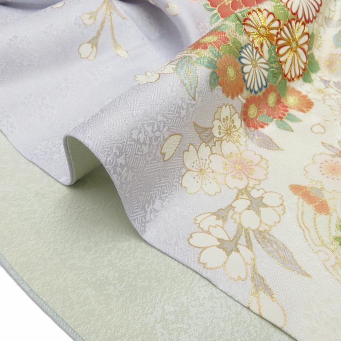 ☆きもの北條☆ 花の図 金駒刺繍 地模様 淑やかな和の装いに トール 薄 