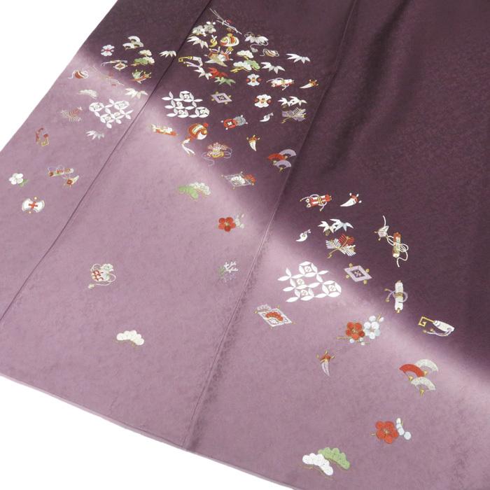 ★きもの北條★ 松竹梅の図　宝尽くし　刺繍　静かな気品薫る装いに　トール　似紫色　訪問着　A696-9 L【新品】の画像
