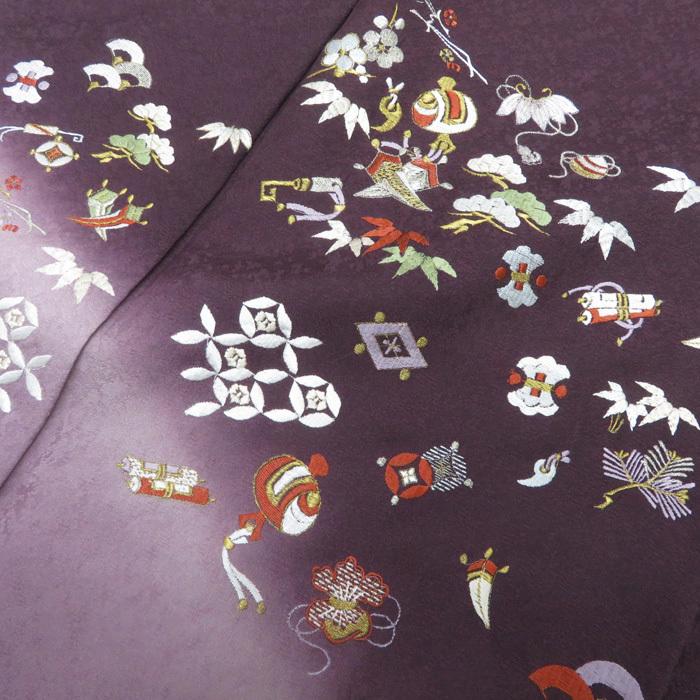 ★きもの北條★ 松竹梅の図　宝尽くし　刺繍　静かな気品薫る装いに　トール　似紫色　訪問着　A696-9 L【新品】の画像