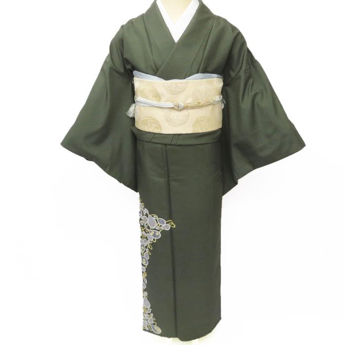 ☆きもの北條☆ 特選 紬地 加賀友禅 宮野勇造 紋付 瓢箪の図 個性豊か  