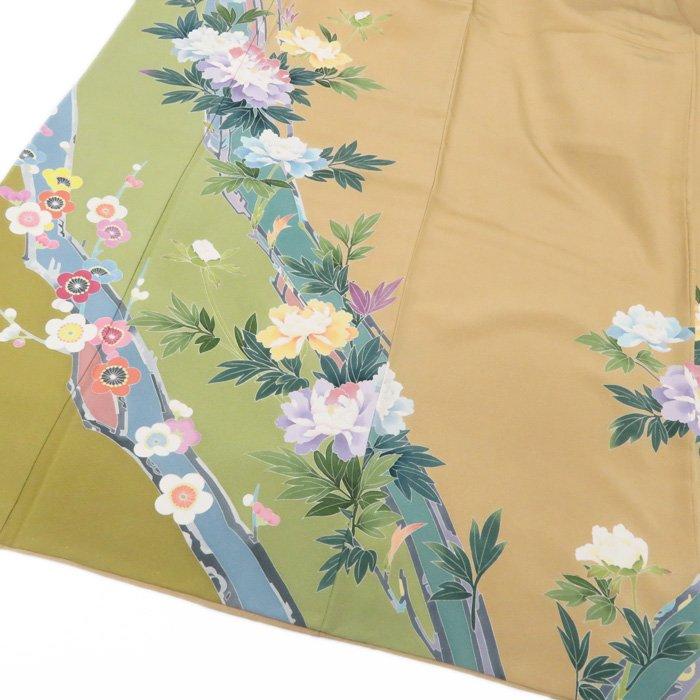 FINAL PRICE】 ☆きもの北條☆ 作家物 牡丹と梅の図 紋付 気品薫る装い  
