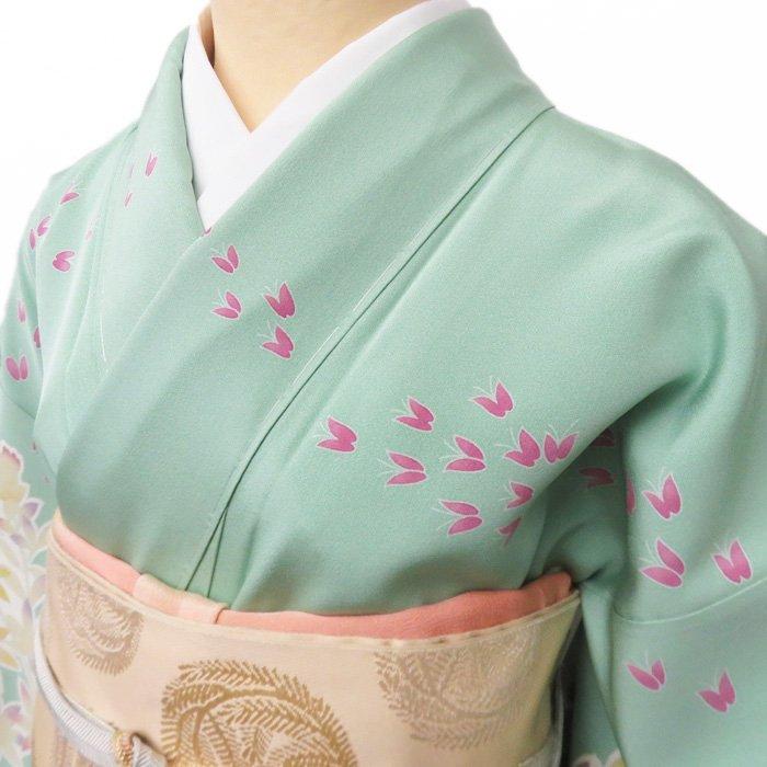 ☆きもの北條☆ 花の図 彩り豊かな逸品 薄萌葱色 着物 訪問着 A747-12  