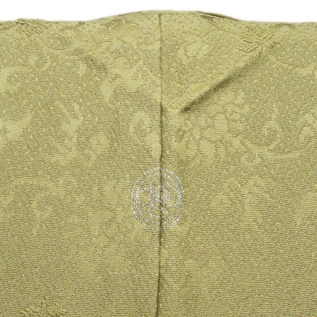 御茶着 お茶着 茶道 紋付 淡い柳茶色 着物 色無地 A818-5 L 【中古】