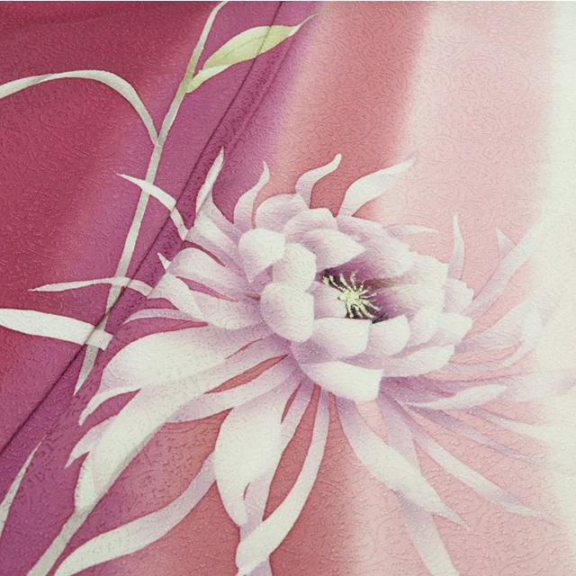 ☆きもの北條☆ 村松祥三 花の図 地模様 気品豊かな逸品 トール 浅蘇芳  