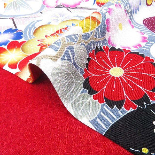 振袖着物 正絹花模様桜刺繍銀通しトールA767-7 L
