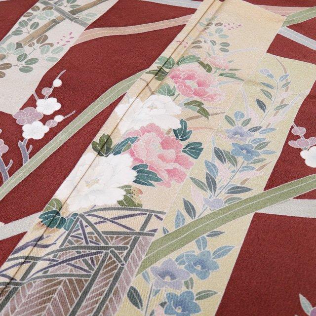 平和屋着物○ぜんまい紬 琉球絣 正絹 逸品 AABD0601fy