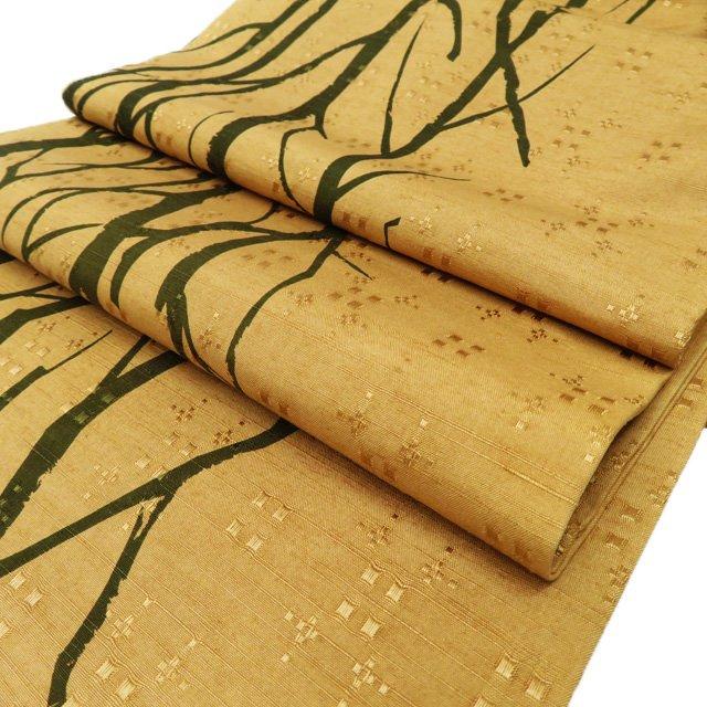 ☆きもの北條☆ 花織 木の枝模様 全通 気品に満ちた伝統織物の美 薄茶  