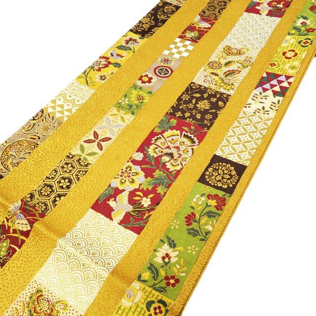 ☆きもの北條☆ 西陣 鹿子井山田 織金九蔵文様 彩り豊かな逸品 茶系色  