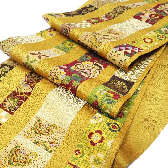 ☆きもの北條☆ 西陣 鹿子井山田 織金九蔵文様 彩り豊かな逸品 茶系色  