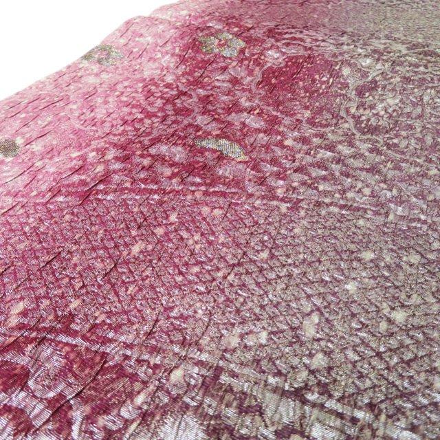 ☆きもの北條☆ 染織作家 野村一峰 雪輪草花文様 全通 黄櫨染 洗練され  