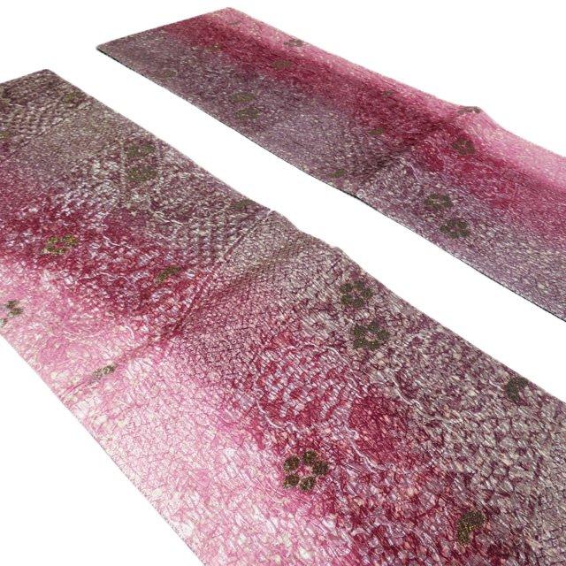 ☆きもの北條☆ 染織作家 野村一峰 雪輪草花文様 全通 黄櫨染 洗練され  