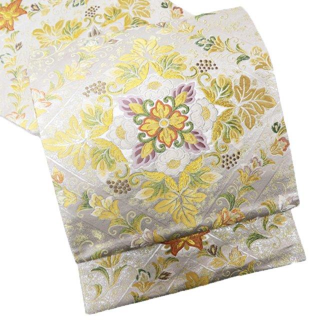 ☆きもの北條☆ 華文 煌めき華やかな逸品 銀色 多色 金 袋帯 A812-12  