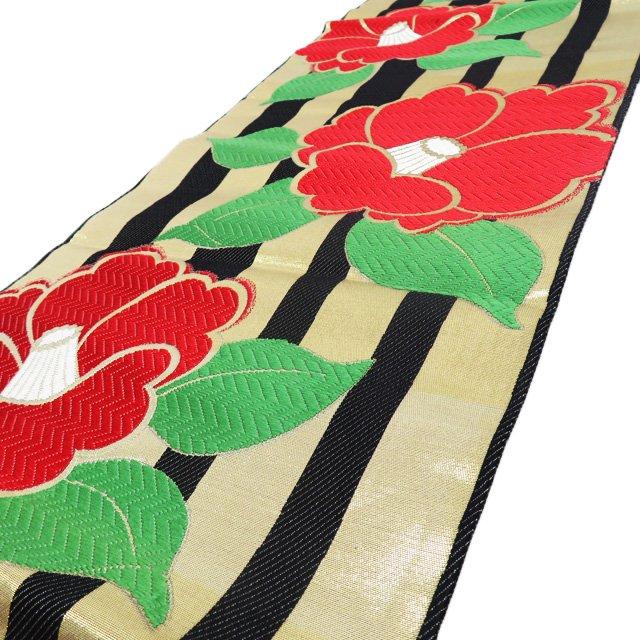 振袖用七宝に花模様 正絹リサイクル 着物 成人式 結納 袋帯 A816-3 - 振袖