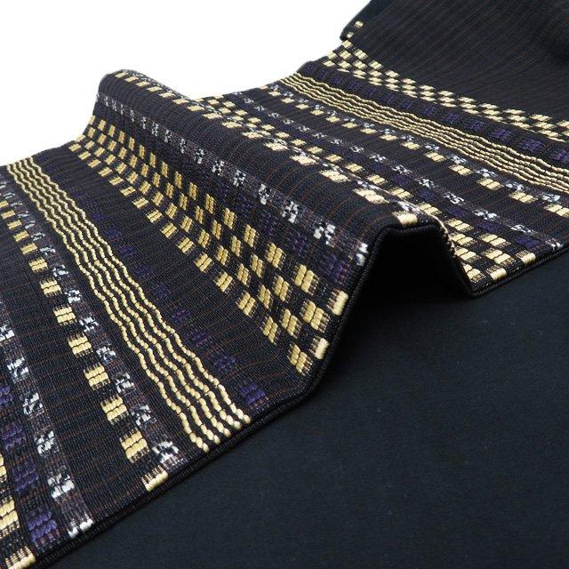 ☆きもの北條☆ 特選 紬地 白鷹 雪花織 洗練された織りの美 黒色 白  