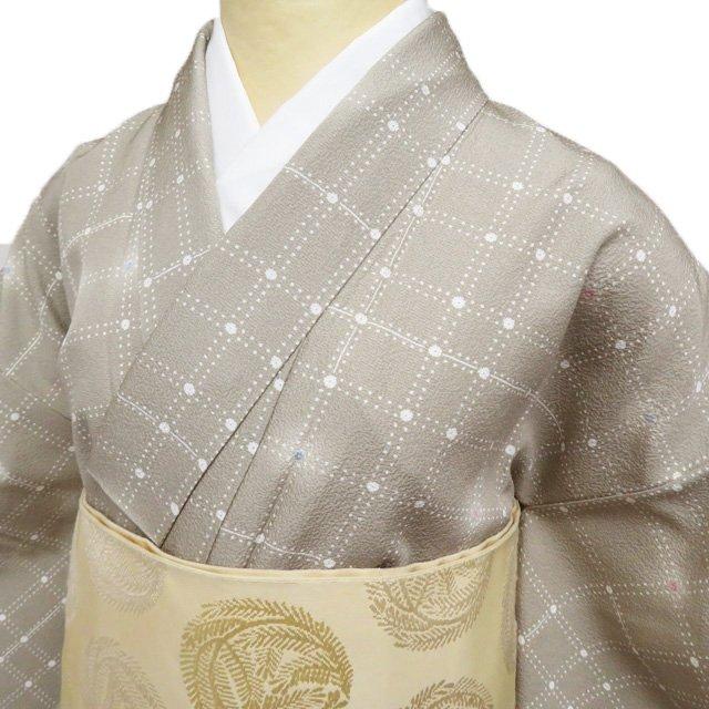 ☆きもの北條☆ 小紋 格子に小花模様 ぼかし染め 柔らかな雰囲気纏う 