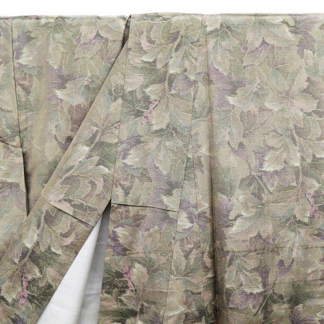 特選 紬 大島紬 着物 中古 正絹 袷 カジュアル 花模様 利休茶色 多色  