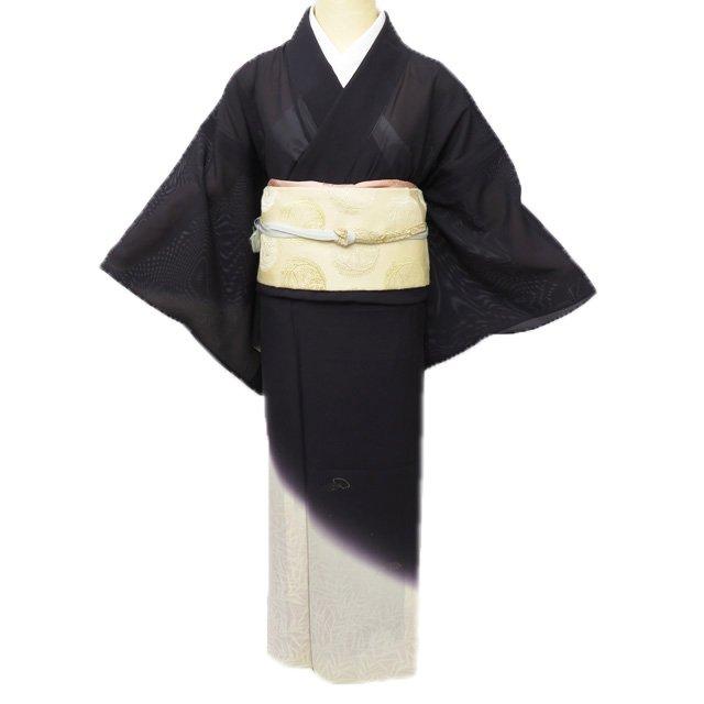付下げ 付け下げ 着物 中古 正絹 絽 夏物 フォーマル 植物文様 葉っぱ 