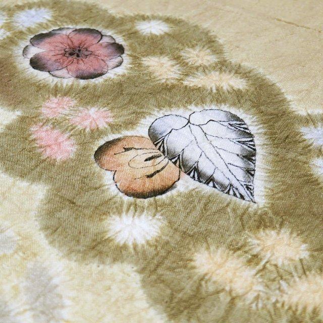 開き名古屋帯 中古 リサイクル 正絹 紬地 カジュアル 仕立て上お太鼓柄
