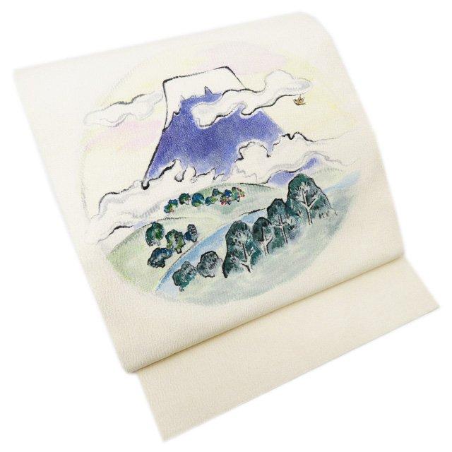 名古屋帯 中古 リサイクル 正絹 縮緬地 ちりめん カジュアル 仕立て  