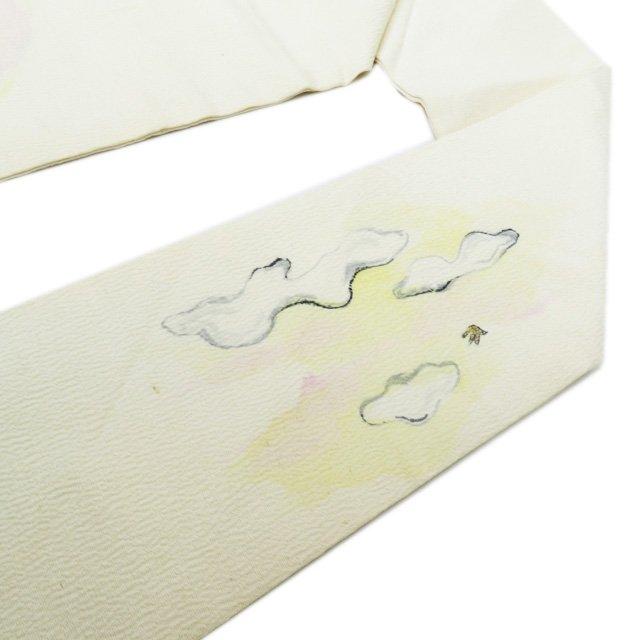 名古屋帯 中古 リサイクル 正絹 縮緬地 ちりめん カジュアル 仕立て  