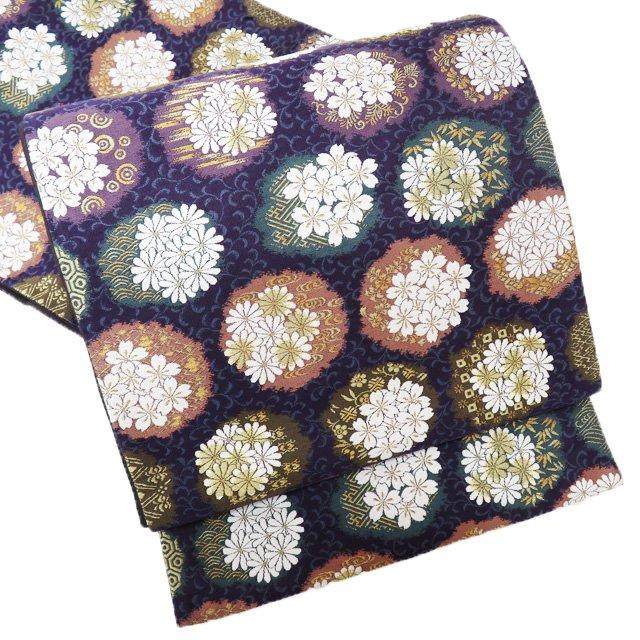 袋帯 中古 リサイクル 正絹 フォーマル 仕立て上がり 六通 黄櫨染 染元  