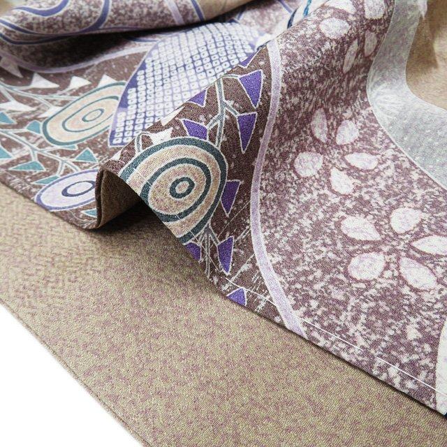 訪問着 着物 未使用 正絹 袷 フォーマル 花の図 茶系色 多色 身丈164cm  