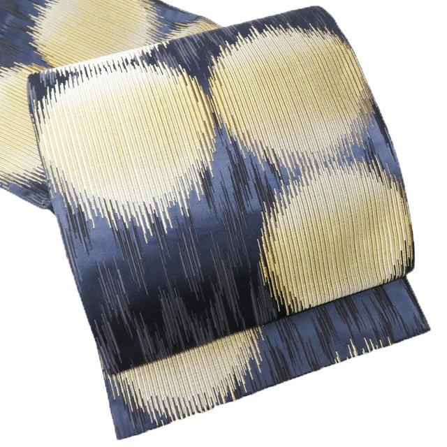 袋帯 中古 リサイクル 正絹 カジュアル 仕立て上がり 六通 褐色 金  