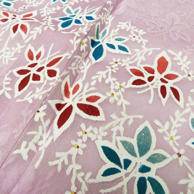 夏物 付け下げ 付下げ 着物 中古 正絹 紋紗 フォーマル 作家物 落款 花  