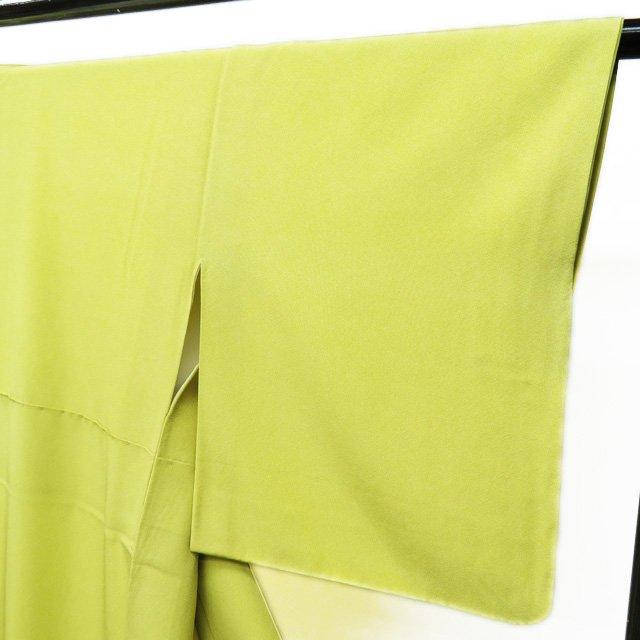 江戸小紋 着物 中古 正絹 袷 カジュアル 保科祐彩 三役 角通し 淡黄色  