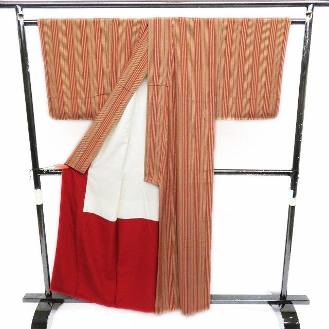 FINAL PRICE ／ 小紋 着物 中古 リサイクル 正絹 袷 カジュアル 縦縞