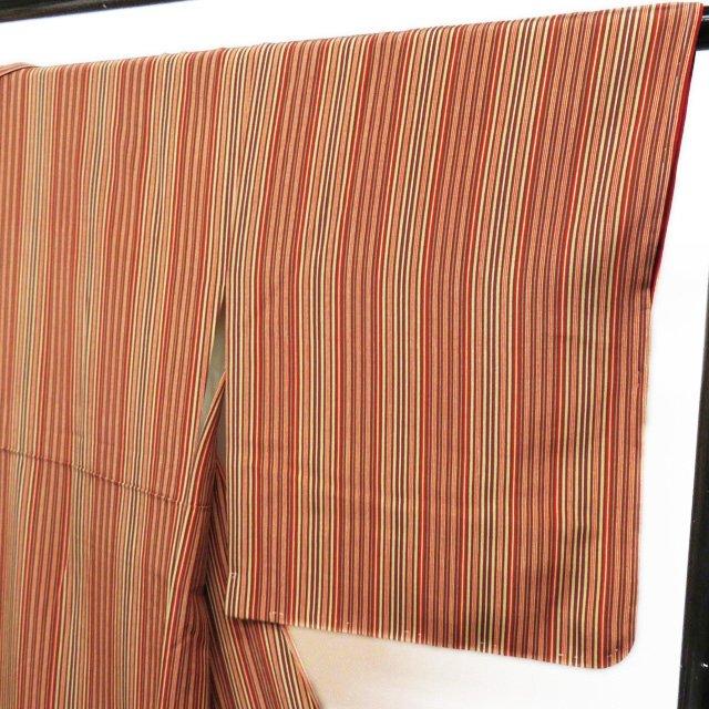 FINAL PRICE ／ 小紋 着物 中古 リサイクル 正絹 袷 カジュアル 縦縞