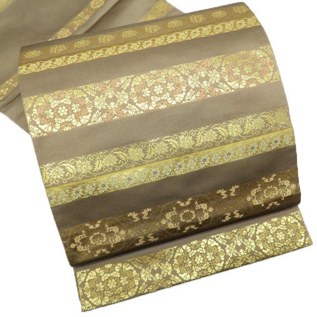 袋帯 中古 リサイクル フォーマル 仕立て上がり 六通 草木染 本金箔 正  