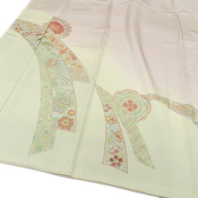 付下げ 付け下げ 着物 中古 汕頭刺繍 スワトウ 相良刺繍 ぼかし染め