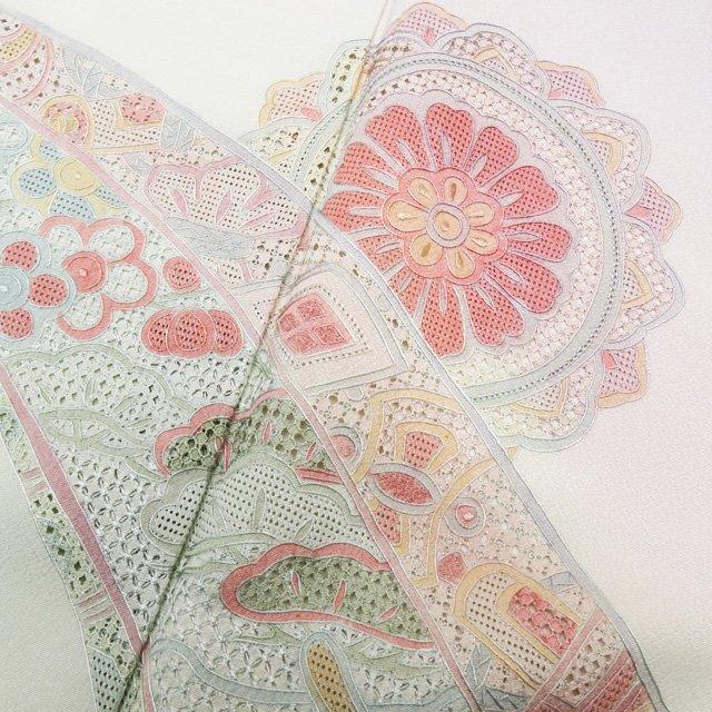 付下げ 付け下げ 着物 中古 汕頭刺繍 スワトウ 相良刺繍 ぼかし染め 