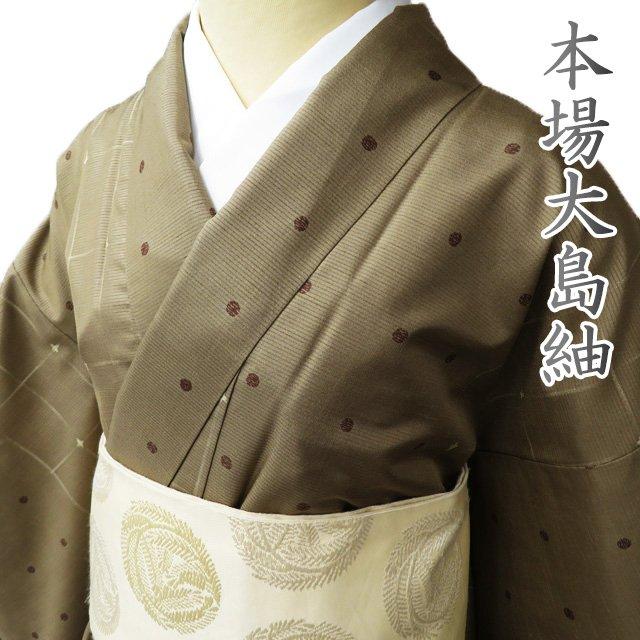 FINAL PRICE】 特選 本場 大島紬 着物 中古 カジュアル ラベル付き は 