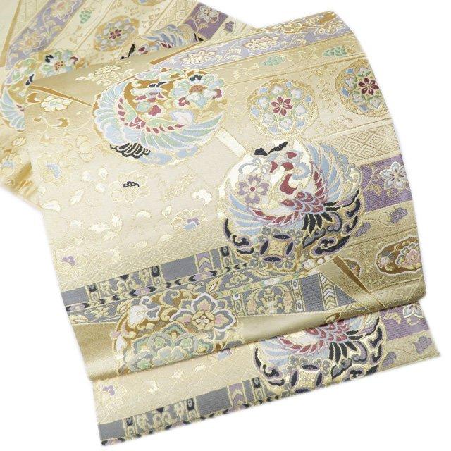 袋帯 中古 リサイクル 正絹 フォーマル 仕立て上がり 六通 華文 花鳥  