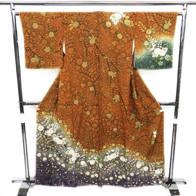 訪問着 中古 正絹 袷 桐屋 身丈161cm 裄64cm M A887-9