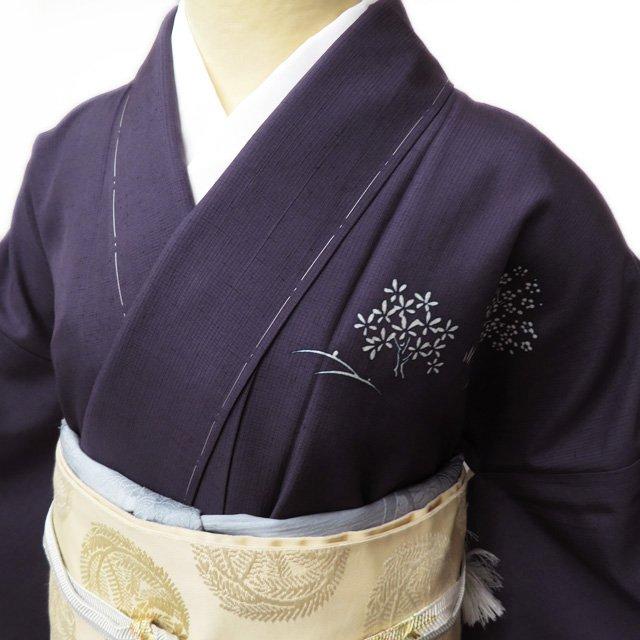 FINAL PRICE ／ 付下げ 付け下げ 訪問着 着物 未使用 紬地 植物模様 滅