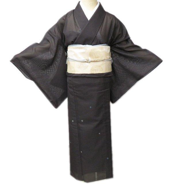 結城紬着物正絹広幅