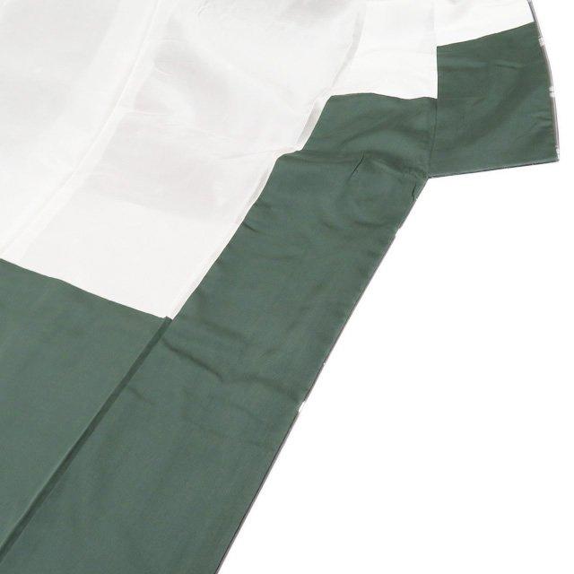 特選 本真綿紬 着物 中古 正絹 袷 カジュアル 絣模様 灰色 身丈162cm  