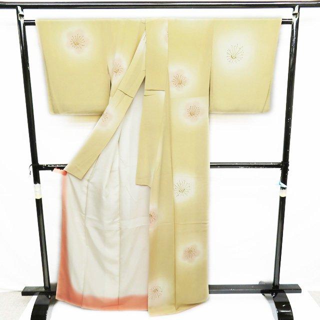 特選 小紋 着物 中古 正絹 カジュアル 銀座 伊勢由 たとう紙付き 縮緬  