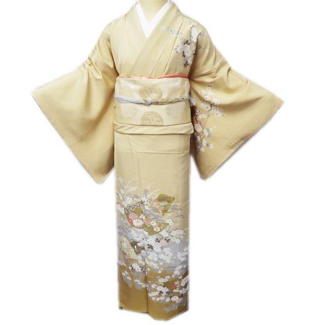 訪問着 着物 中古 正絹 袷 身丈169cm L トール A899-12