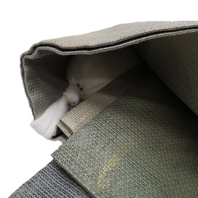 作り帯 付け帯 つけ帯 中古 リサイクル 正絹 カジュアル 緑系色 金銀 