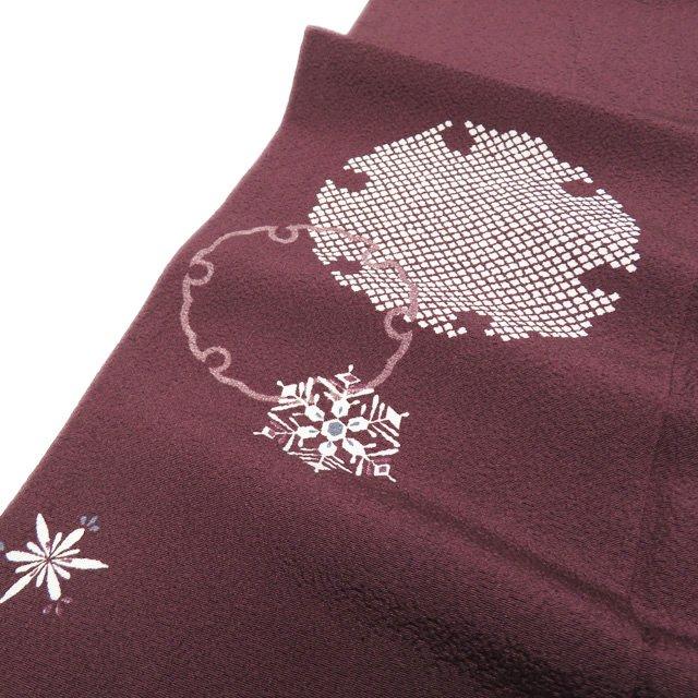 小紋 着物 中古 正絹 単衣 カジュアル 雪輪模様 雪花 葡萄茶色 身丈157cm 裄69cm M きもの北條 A910-4 楽天市場】＼ FINAL PRICE ／ 【 中古 】 小紋 リサイクル着物 正絹 単