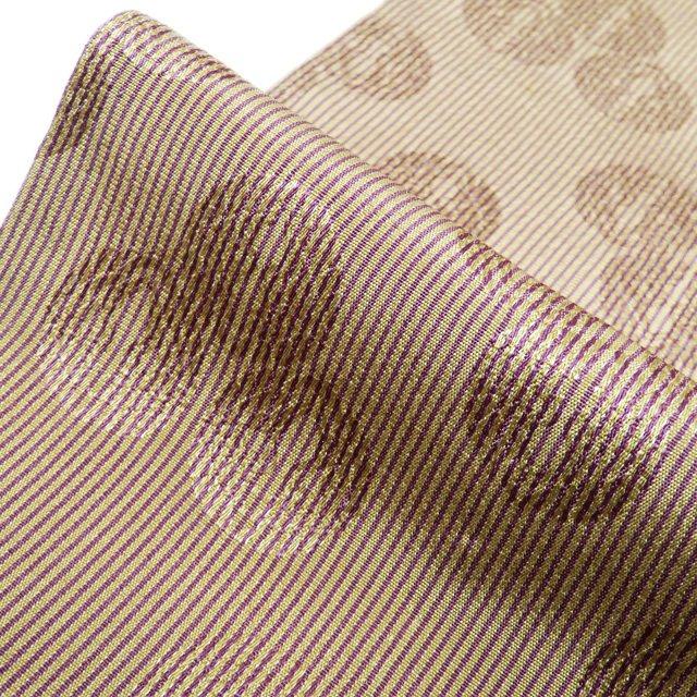 小紋 着物 中古 正絹 単衣 カジュアル 紋付 ストライプ 縦縞模様 地 