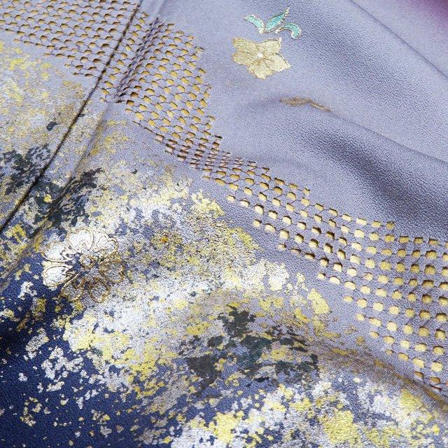 FINAL PRICE ／ 特選 訪問着 着物 中古 金彩 汕頭刺繍 スワトウ 金駒