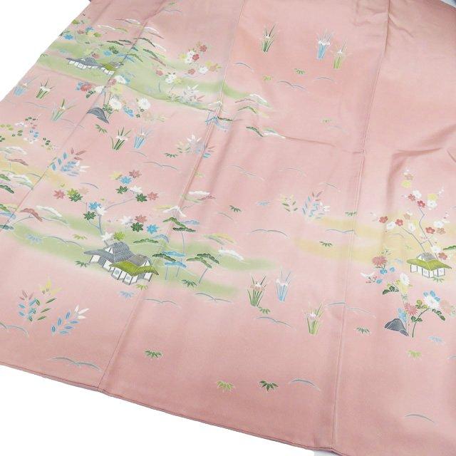 訪問着 着物 中古 フォーマル 京加賀友禅作家 伊達富美子 茶屋辻 花の図 薄紅色 多色 身丈159cm 裄63.5cm M きもの北條 A921-13 FINAL PRICE ／ 訪問着 着物 中古 フォーマル 京加賀友禅作家 伊達