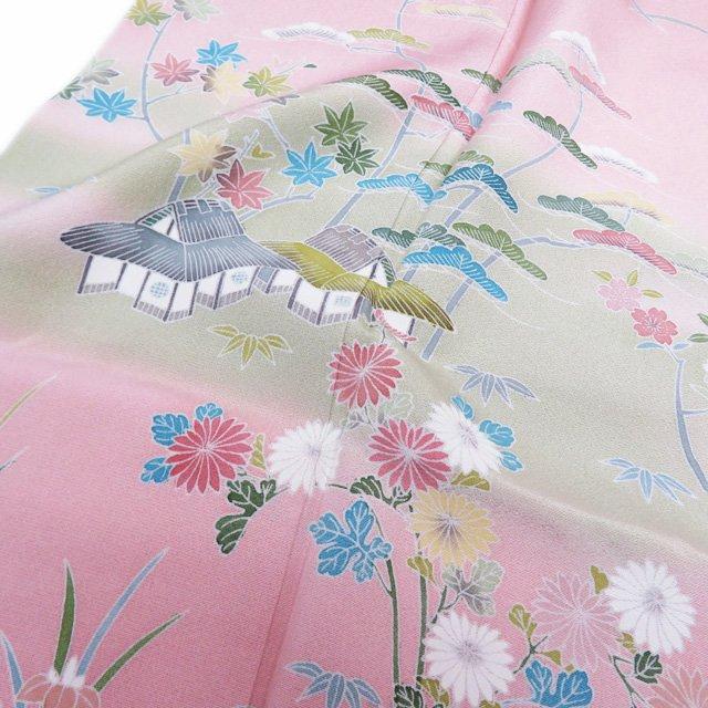 訪問着 着物 中古 フォーマル 京加賀友禅作家 伊達富美子 茶屋辻 花の図 薄紅色 多色 身丈159cm 裄63.5cm M きもの北條 A921-13 FINAL PRICE ／ 訪問着 着物 中古 フォーマル 京加賀友禅作家 伊達