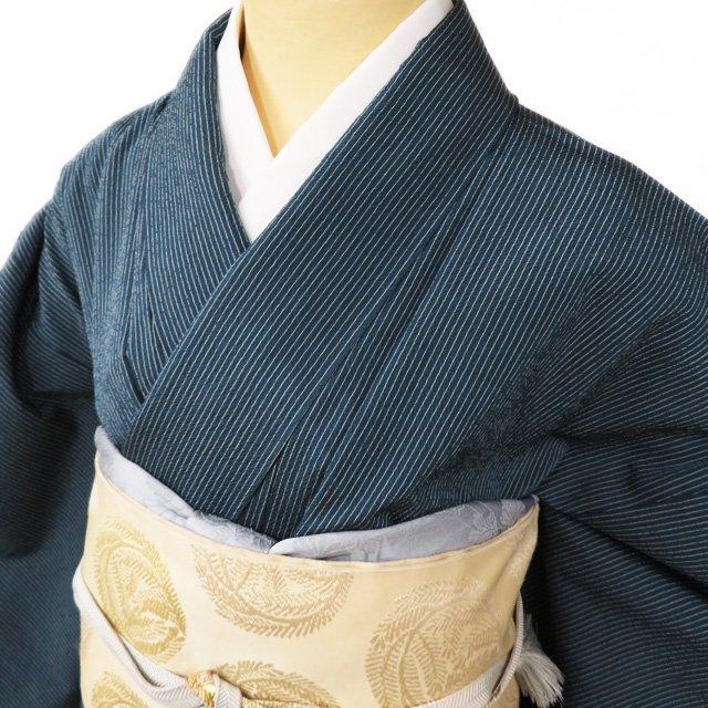 FINAL PRICE ／ 本塩沢 お召し 御召 着物 中古 正絹 袷 ラベル付き