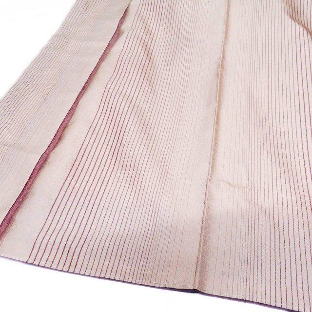 お召し 御召 着物 中古 正絹 袷 カジュアル 文字文様 地模様 灰梅色 浅  